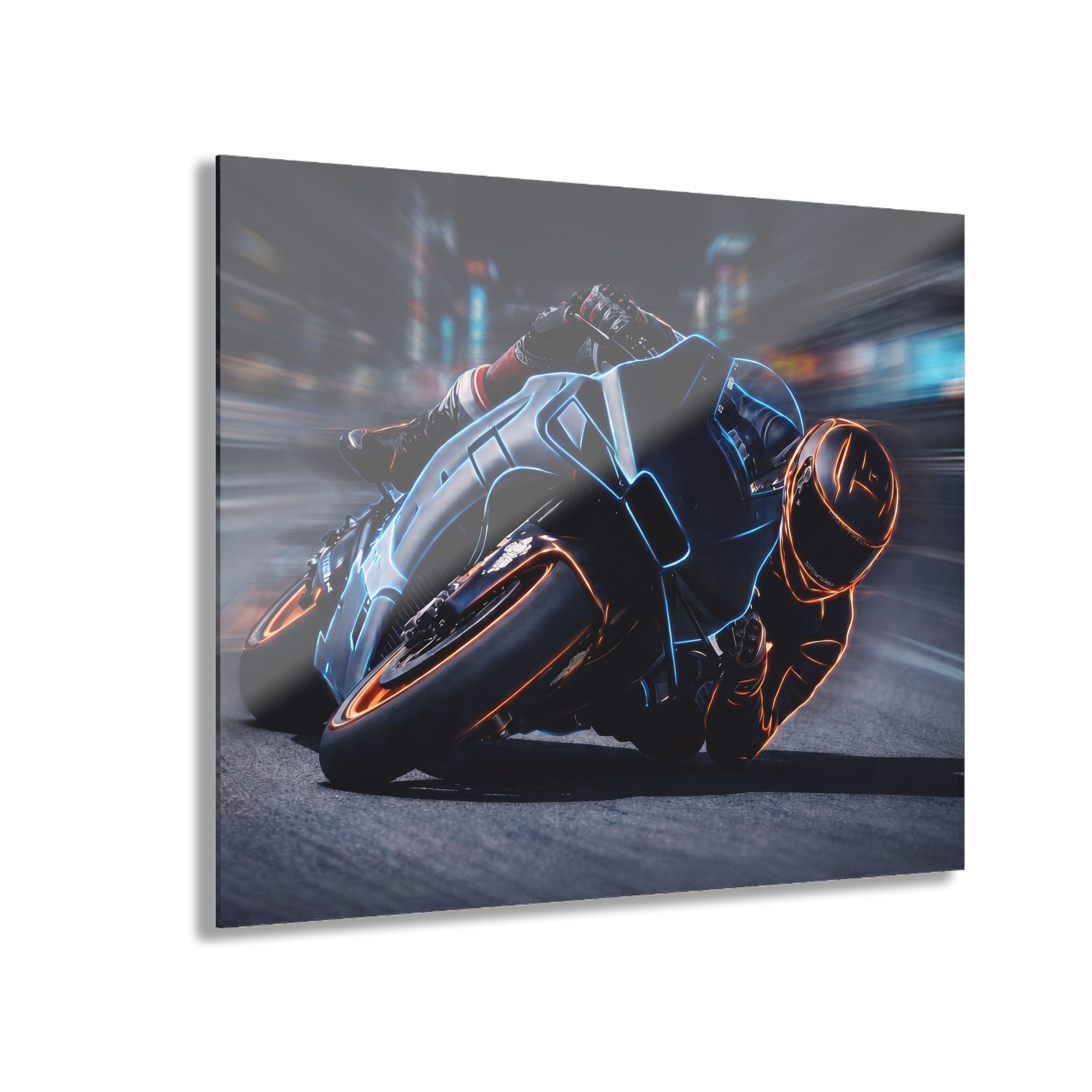 Neon Racing Wall Art Acrylic Print - (French Cleat)