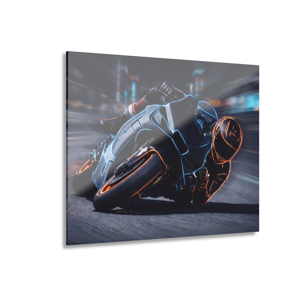 Neon Racing Wall Art Acrylic Print - (French Cleat)