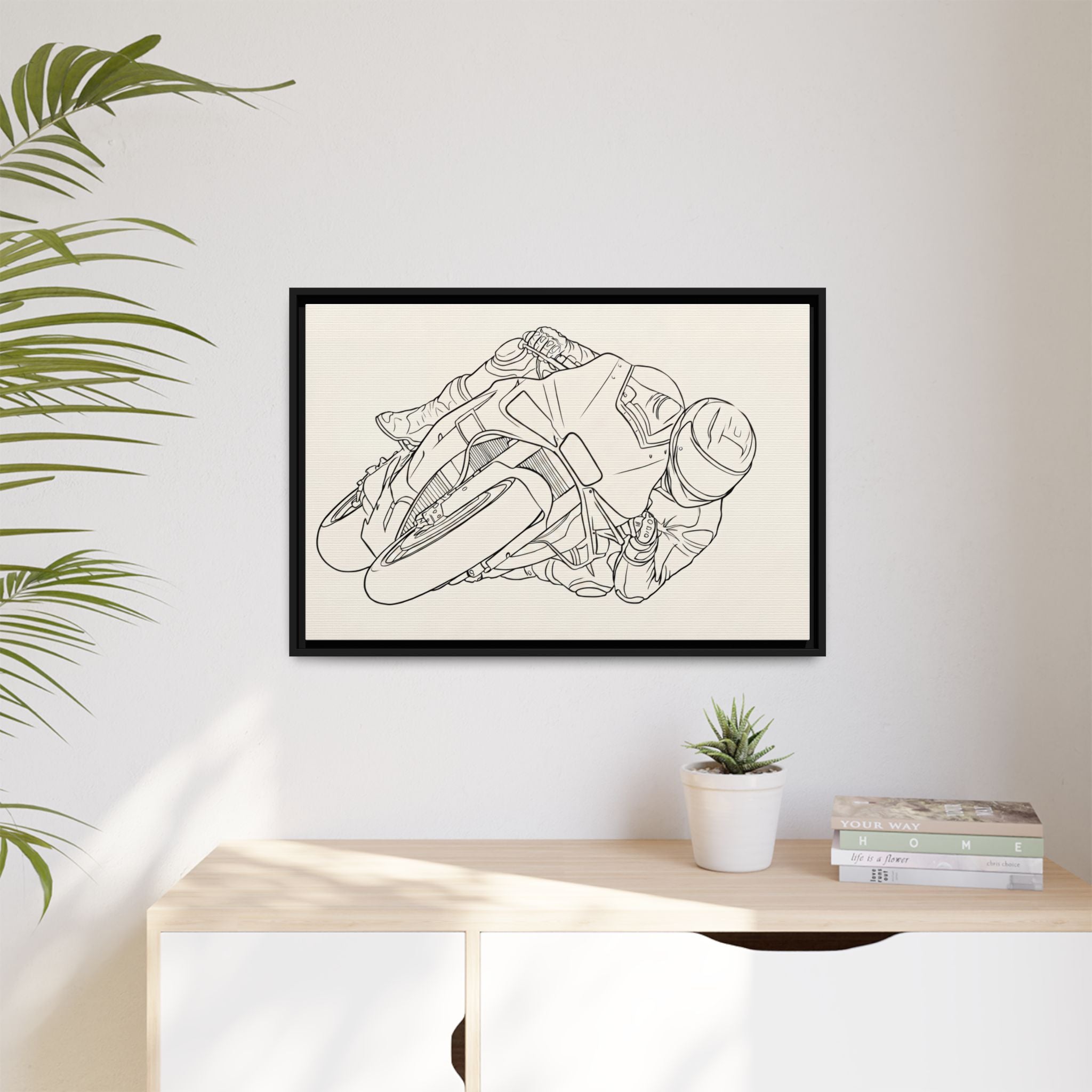 Full Lean Line Art - Matte Canvas (Framed)