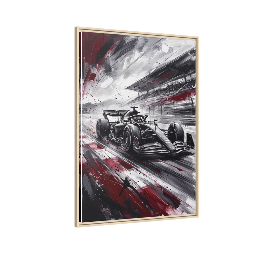 Racing Formula One Car Matte Canvas Framed Print