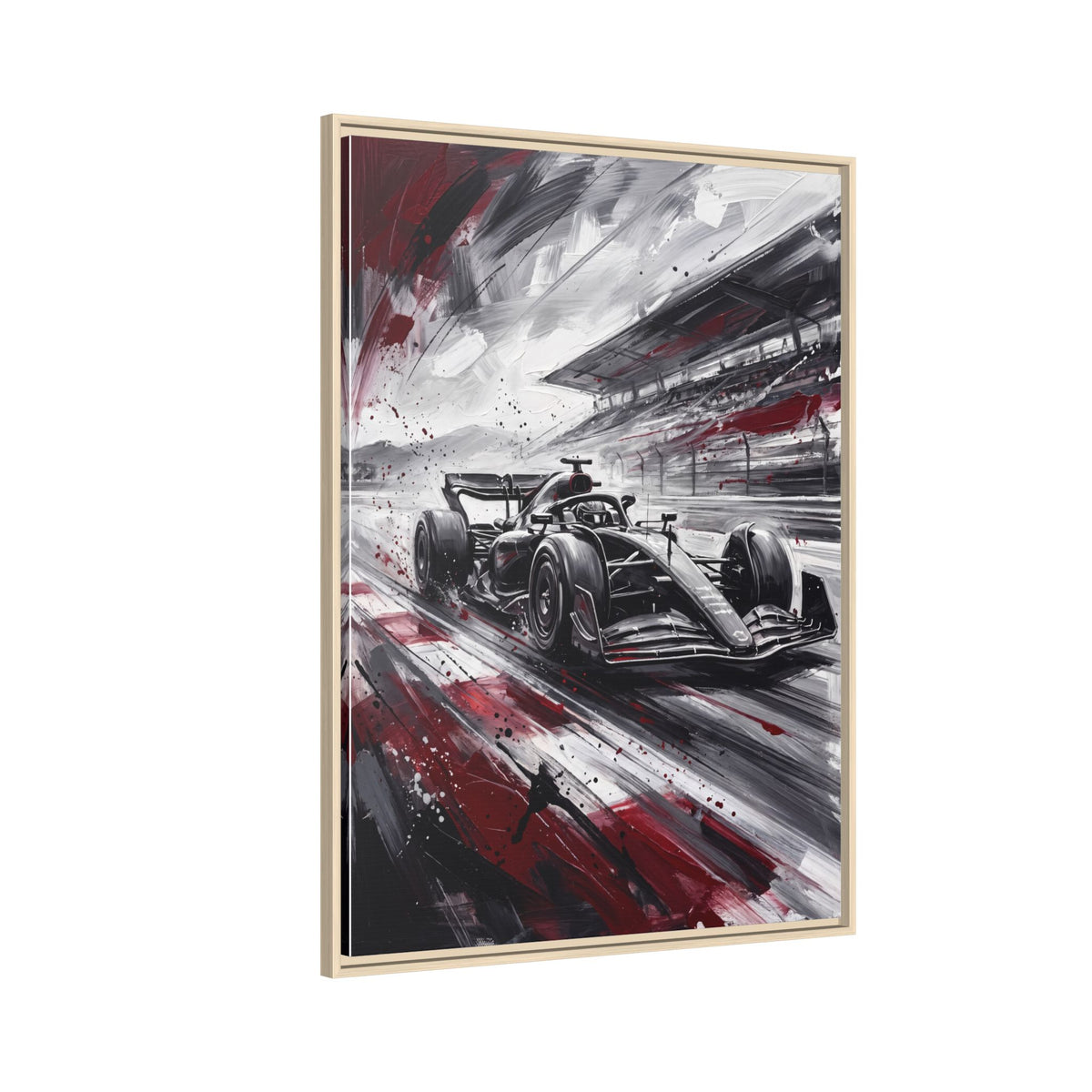 Racing Formula One Car Matte Canvas Framed Print