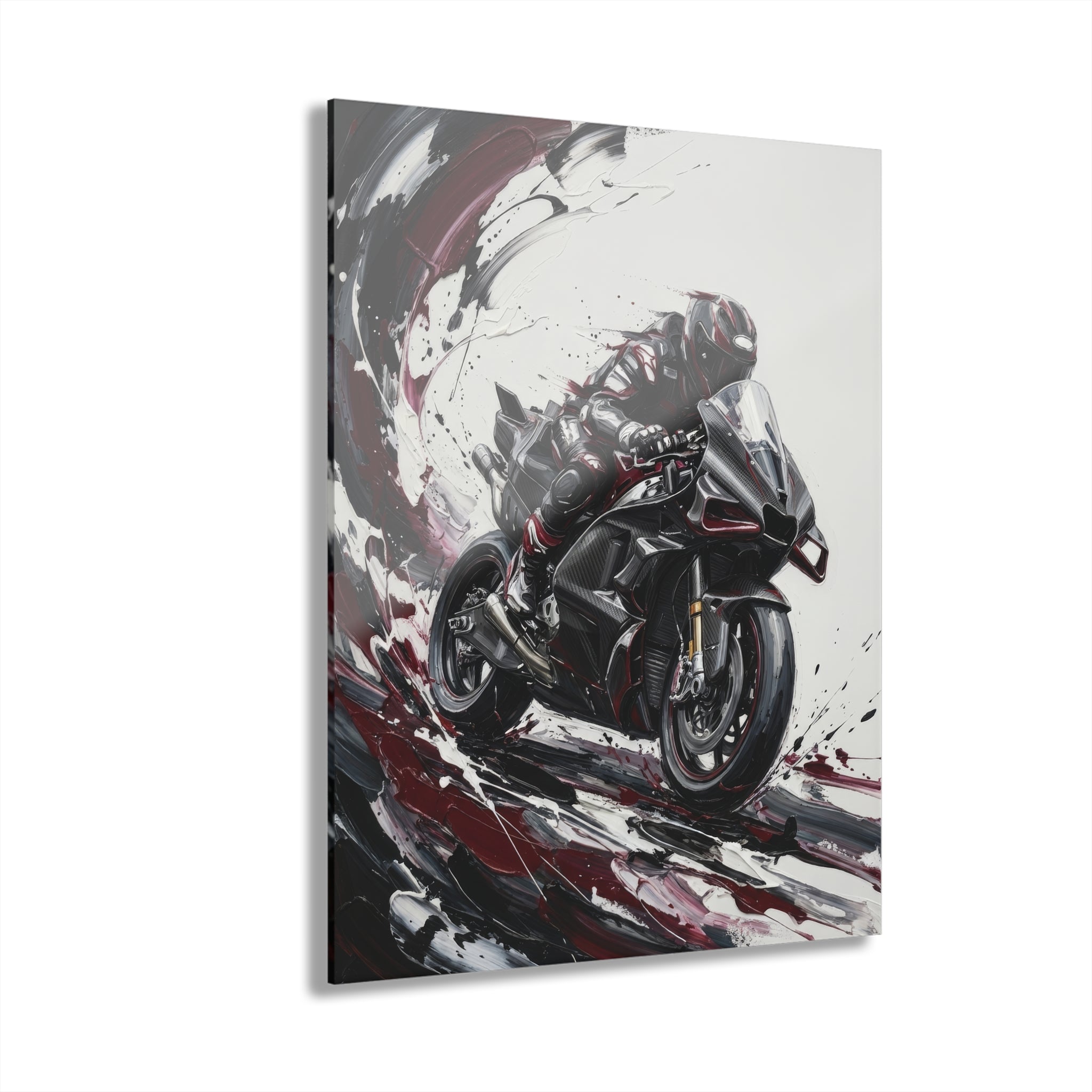 Sportbike Acrylic Wall Art — Abstract Motorcycle Print (French Cleat Hanging)