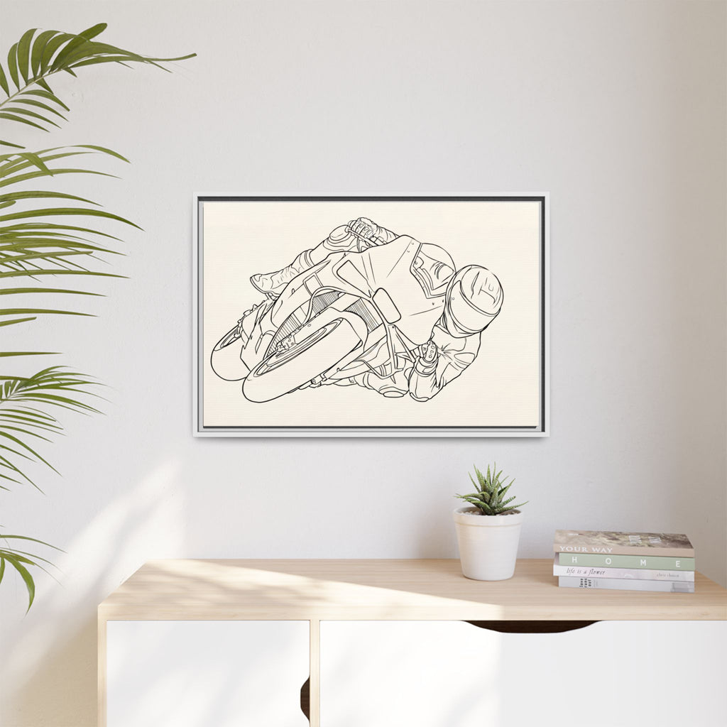 Full Lean Line Art - Matte Canvas (Framed)