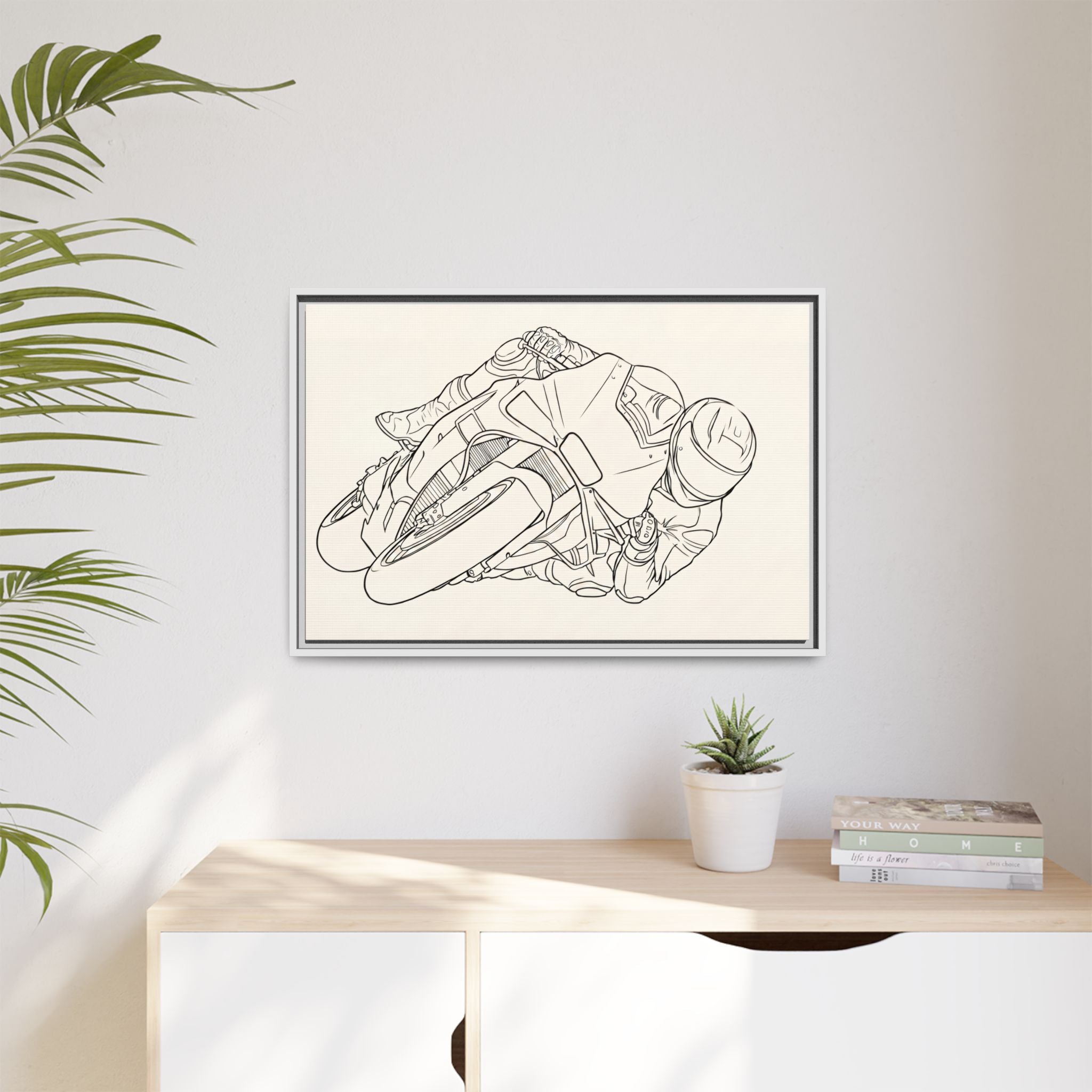 Full Lean Line Art - Matte Canvas (Framed)