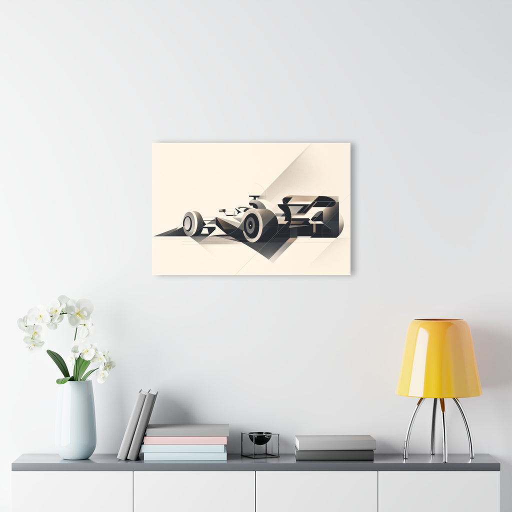 Abstract F1 Car Acrylic Print – Modern Motorsport Wall Art