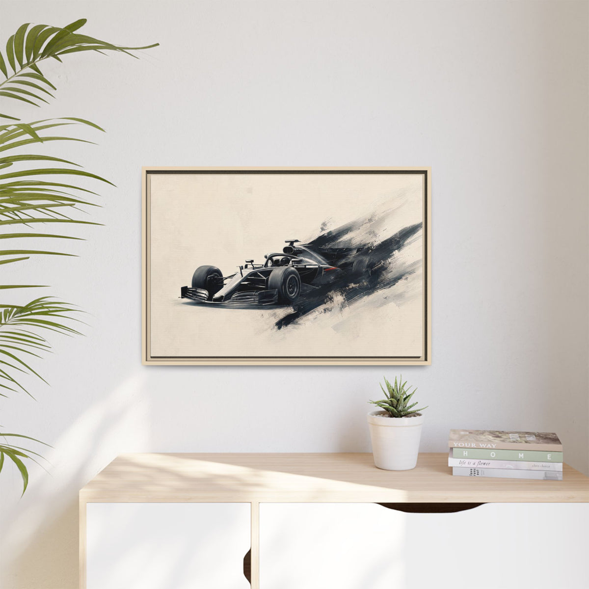Formula One Race Car Canvas Print — Framed Matte Motorsport Wall Art