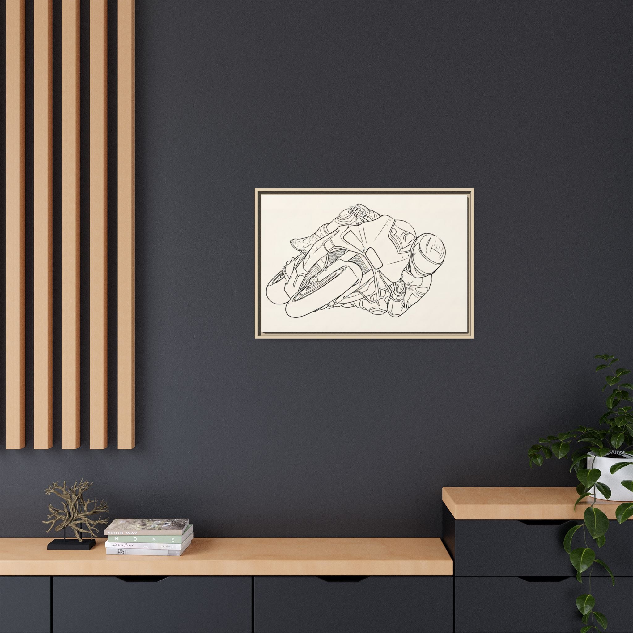 Full Lean Line Art - Matte Canvas (Framed)