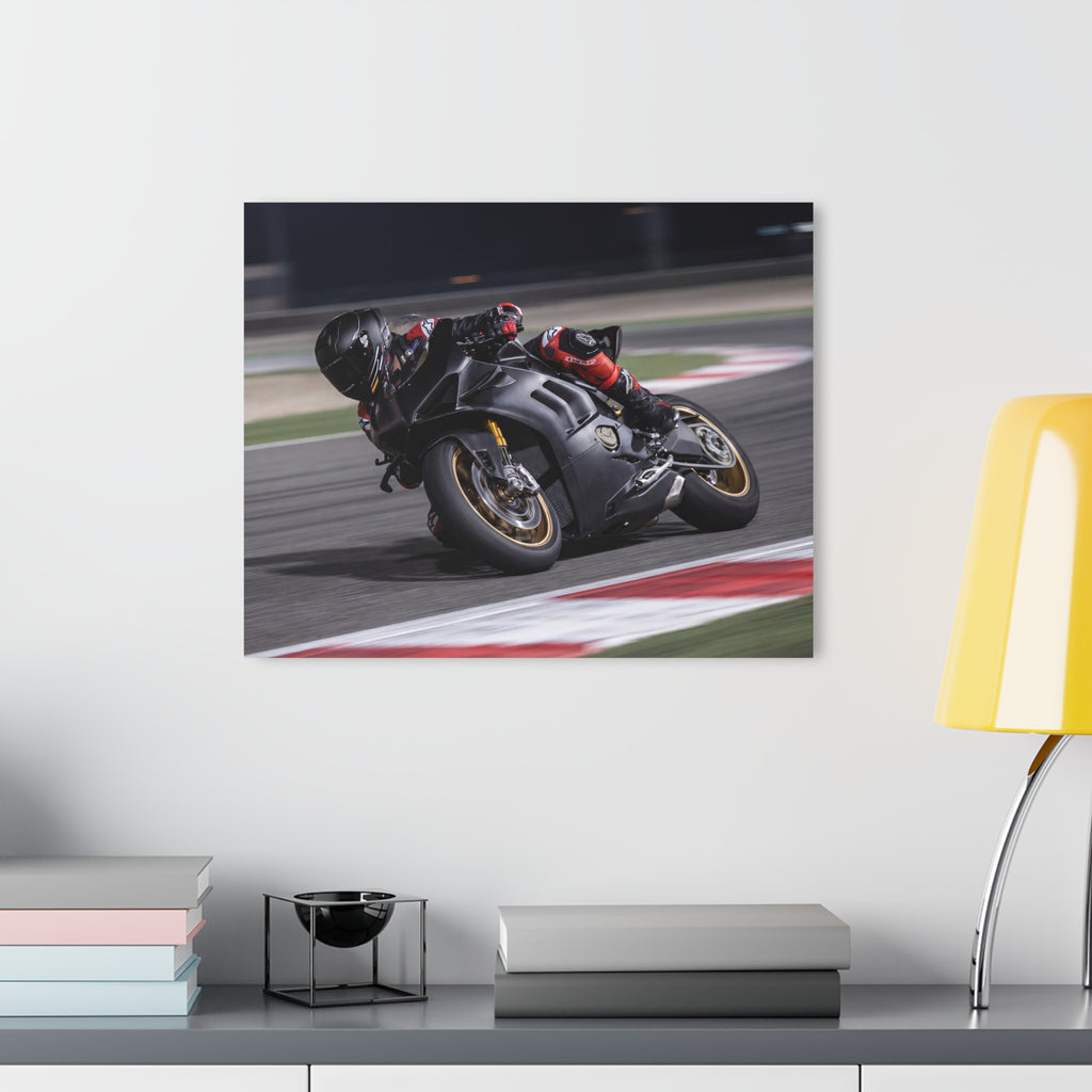 Moto Racer Action Acrylic Print (French Cleat Hanging)