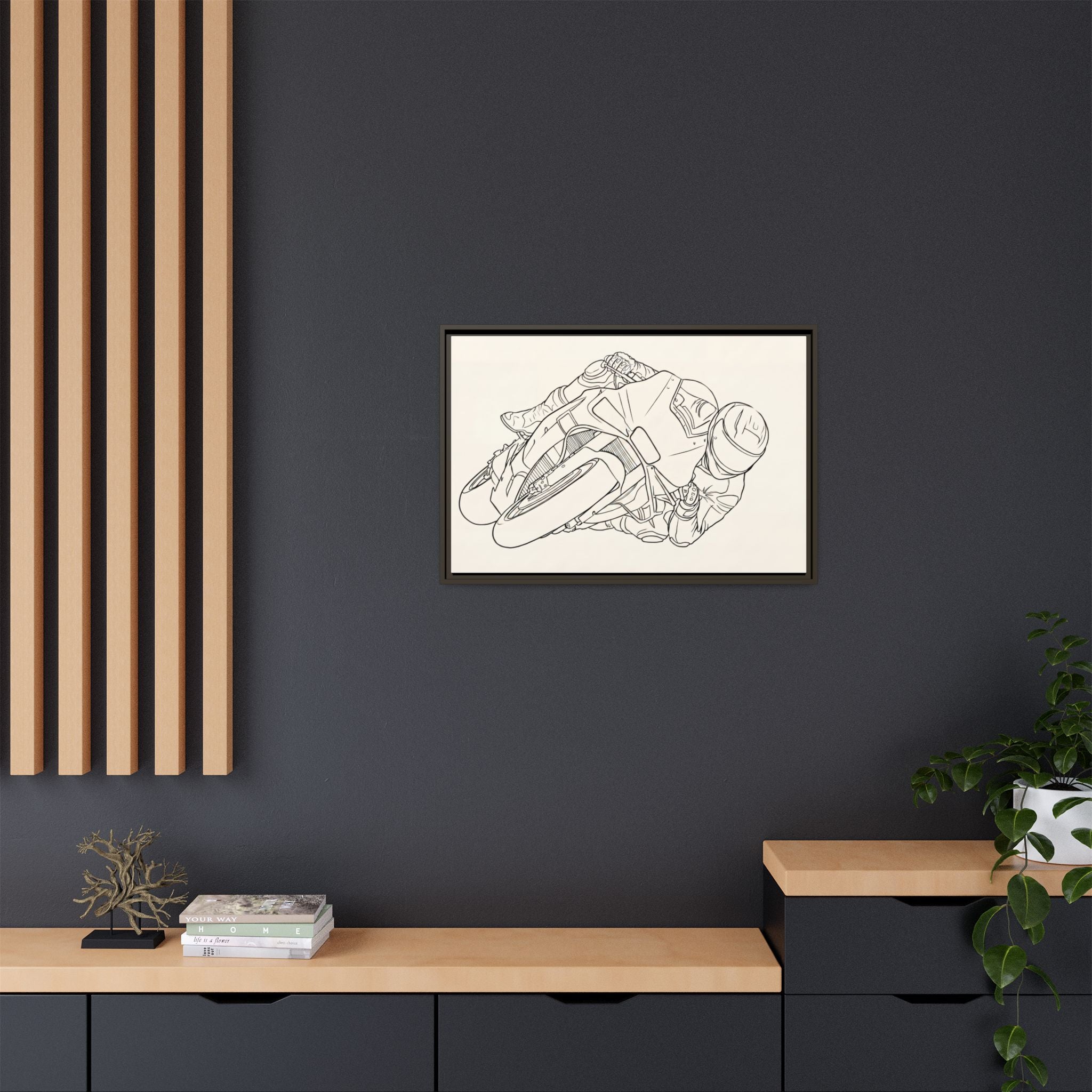 Full Lean Line Art - Matte Canvas (Framed)