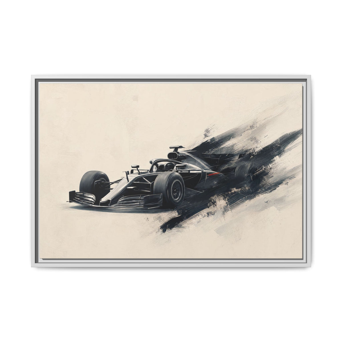 Formula One Race Car Canvas Print — Framed Matte Motorsport Wall Art