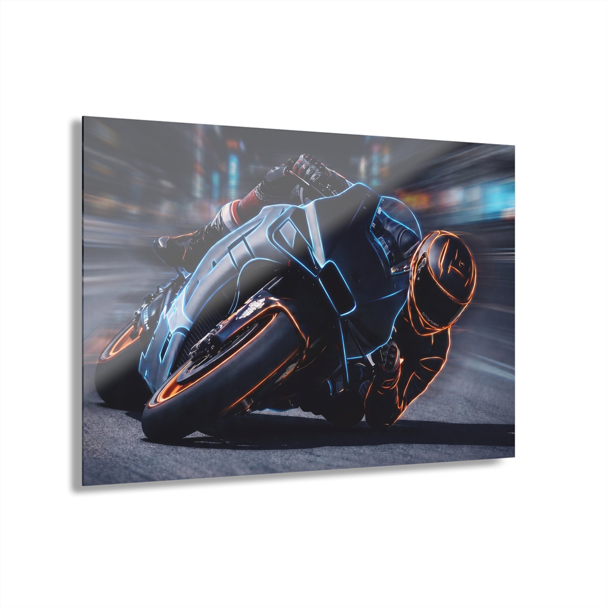 Neon Racing Wall Art Acrylic Print - (French Cleat)