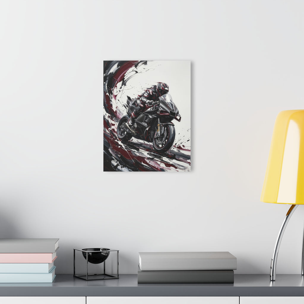 Sportbike Acrylic Wall Art — Abstract Motorcycle Print (French Cleat Hanging)