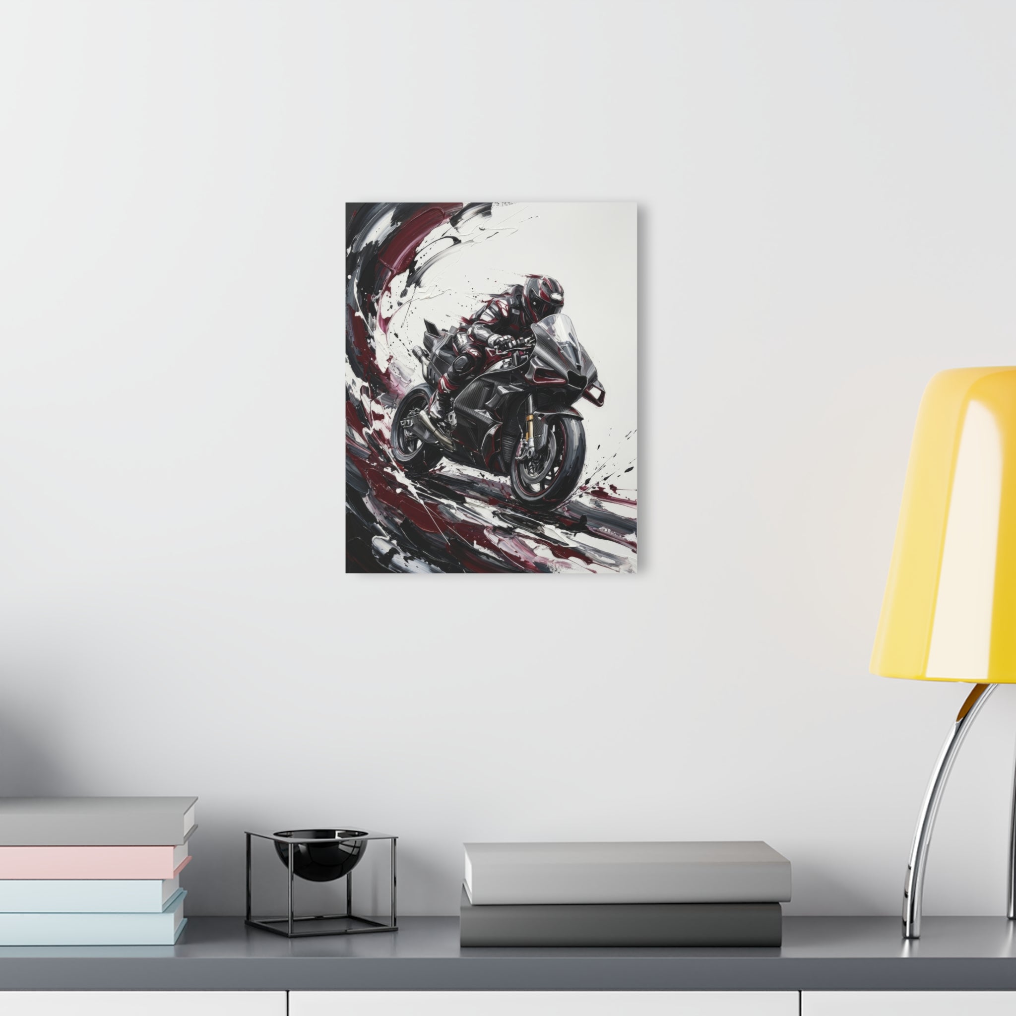 Sportbike Acrylic Wall Art — Abstract Motorcycle Print (French Cleat Hanging)