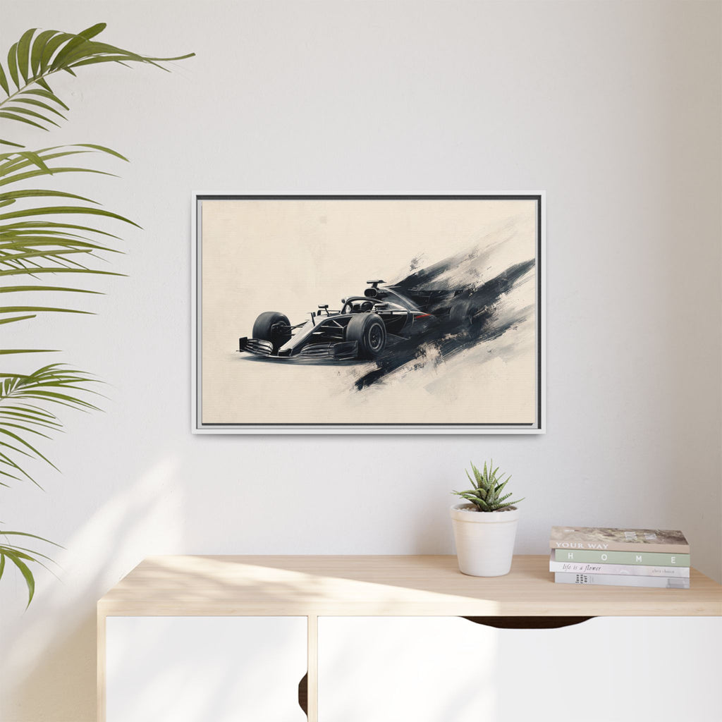 Formula One Race Car Canvas Print — Framed Matte Motorsport Wall Art