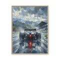 Formula One Wet Racing Car Matte Canvas Print – Framed Motorsport Wall Art