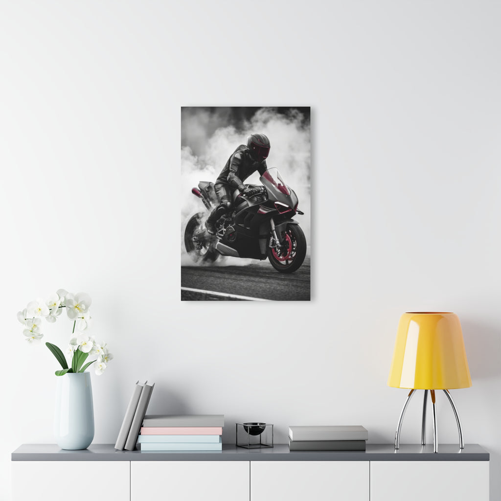 Sport Bike Acrylic Print — Motorcycle Burnout Wall Art (French Cleat Hanging)