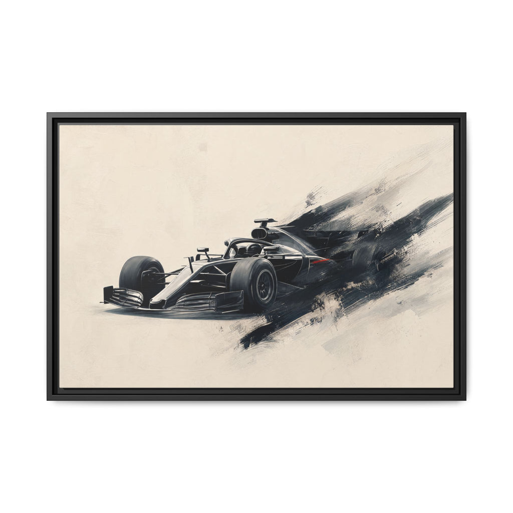 Formula One Race Car Canvas Print — Framed Matte Motorsport Wall Art
