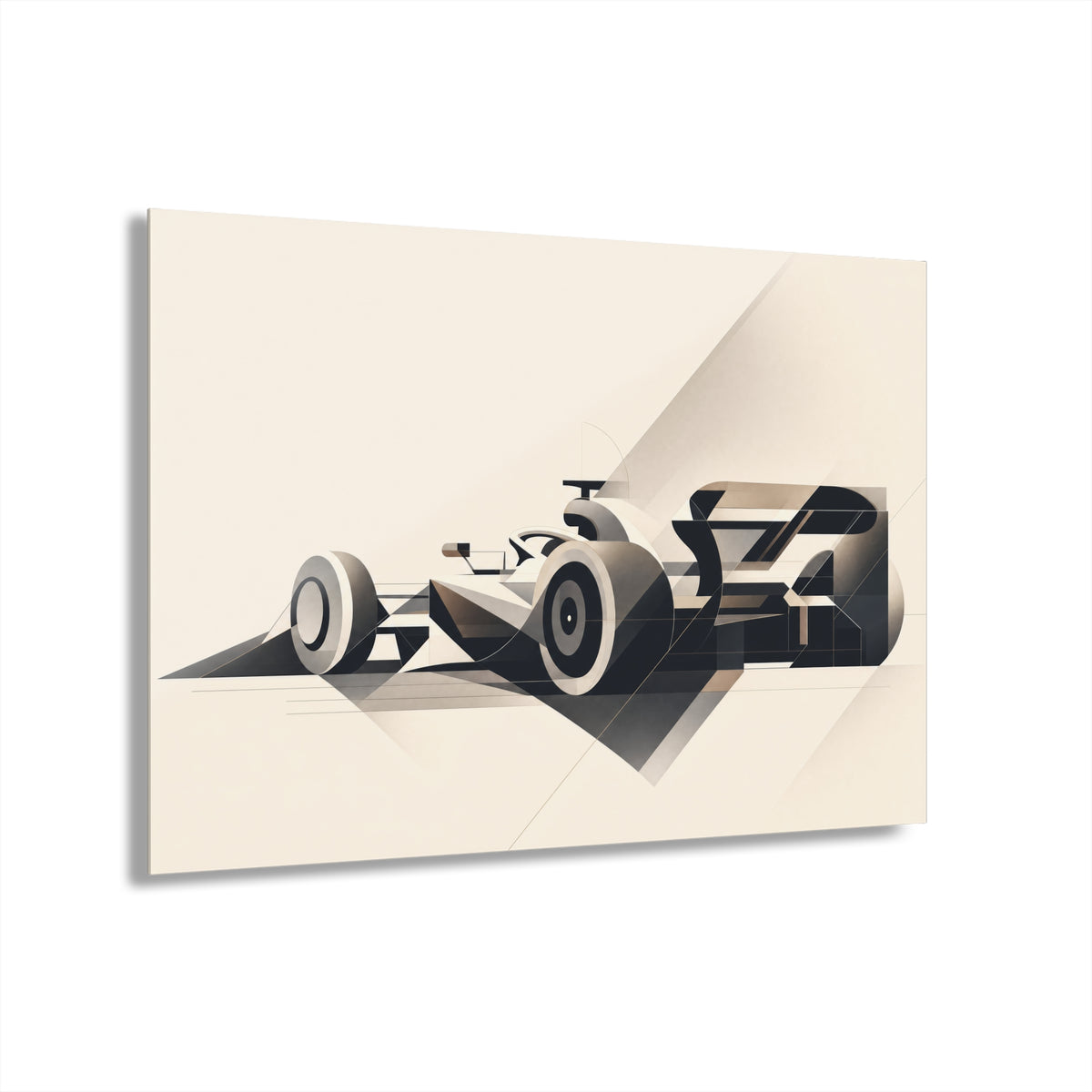 Abstract F1 Car Acrylic Print – Modern Motorsport Wall Art