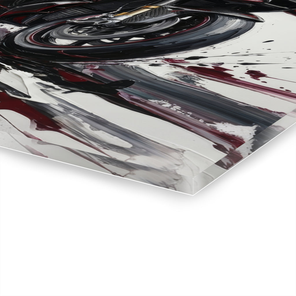 Sportbike Acrylic Wall Art — Abstract Motorcycle Print (French Cleat Hanging)