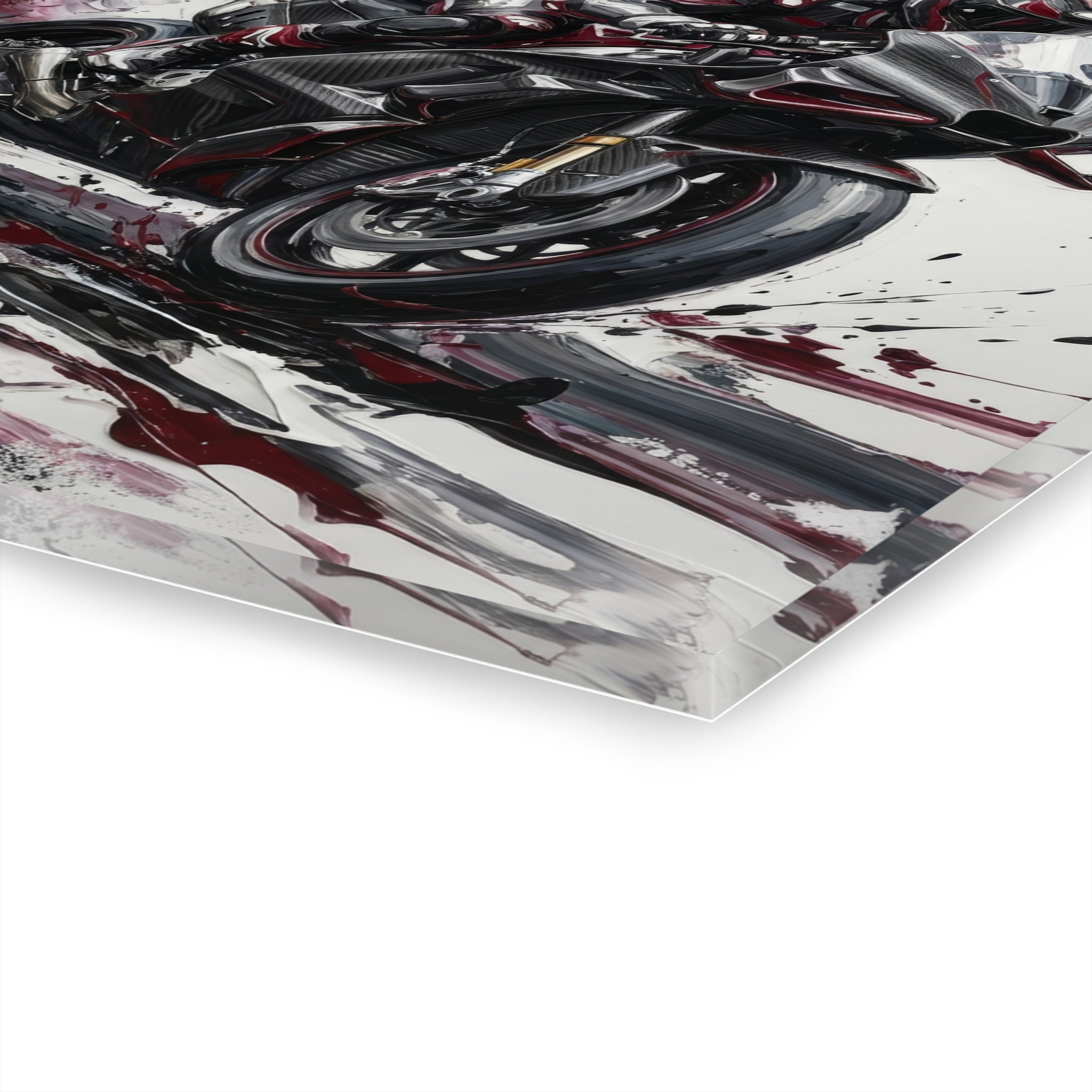 Sportbike Acrylic Wall Art — Abstract Motorcycle Print (French Cleat Hanging)