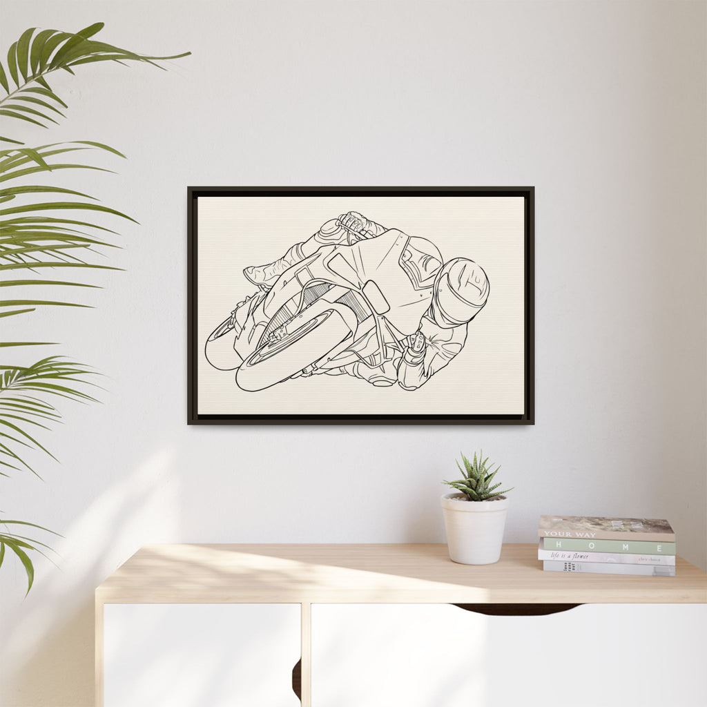 Full Lean Line Art - Matte Canvas (Framed)