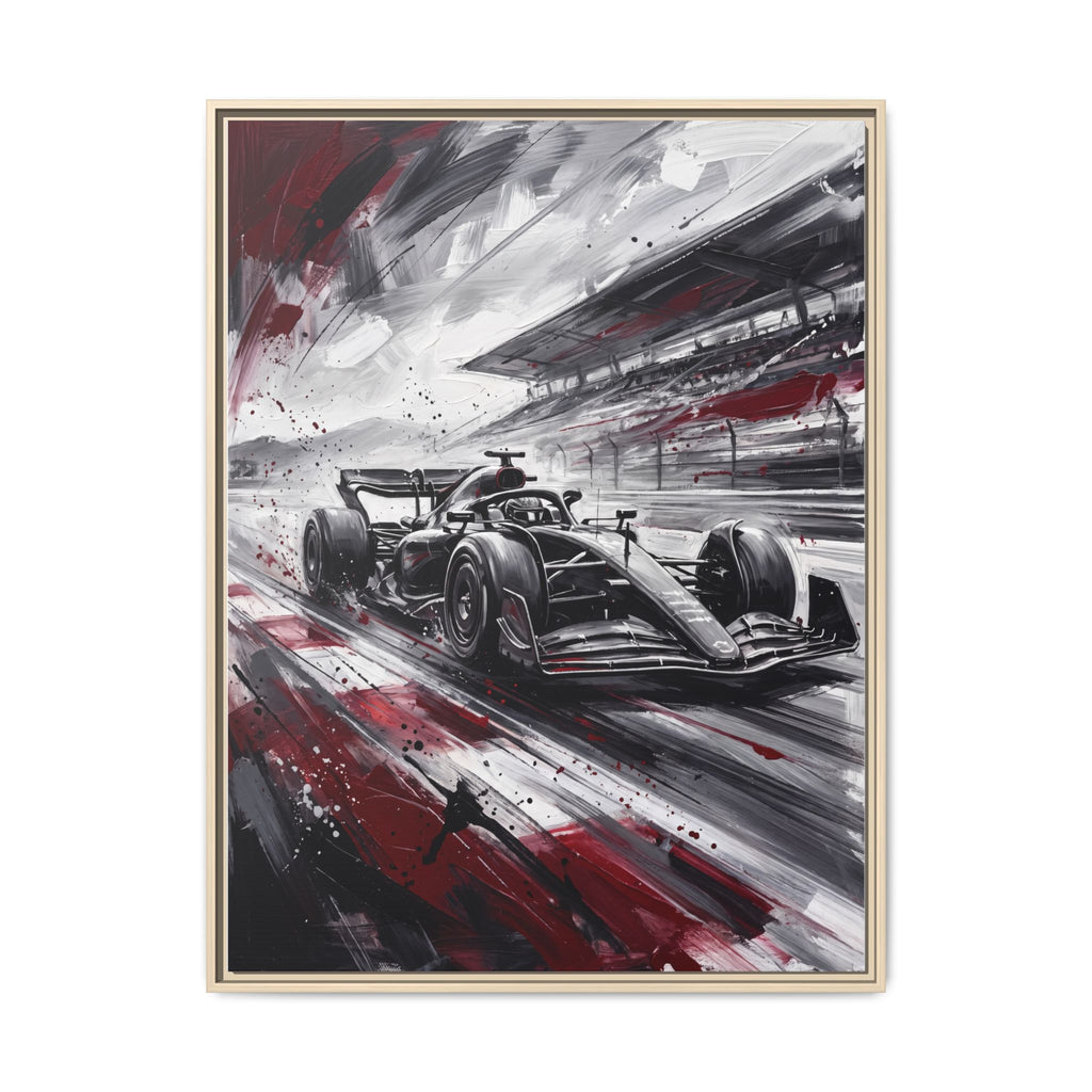 Racing Formula One Car Matte Canvas Framed Print