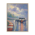 Impressionist F1 Wet Race Wall Art — Framed Matte Canvas