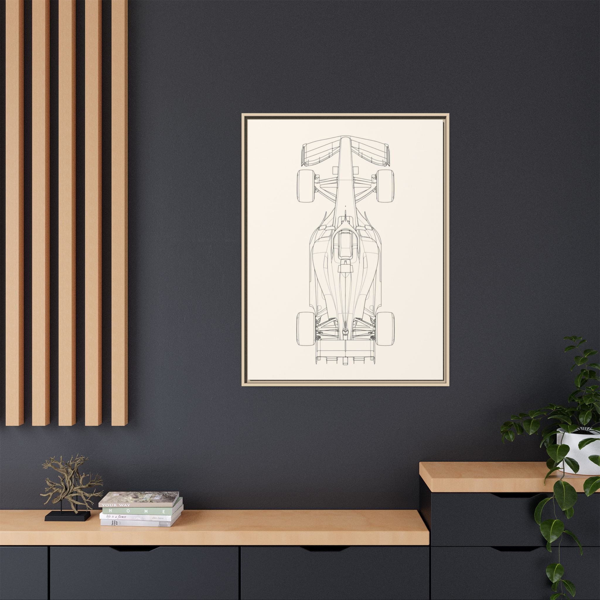 The Apex Machine — Top View (Framed Canvas Print)