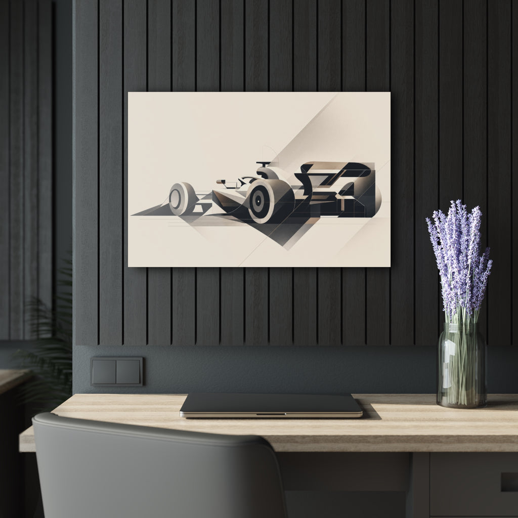Abstract F1 Car Acrylic Print – Modern Motorsport Wall Art