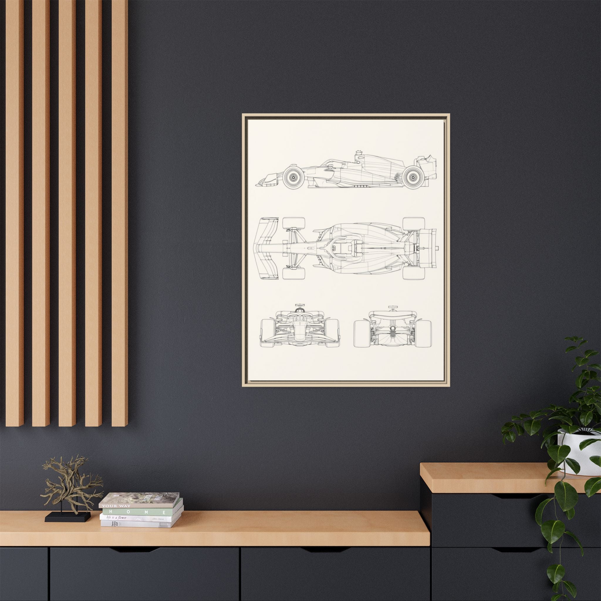 The Apex Machine — Blueprint (Framed Canvas Print)