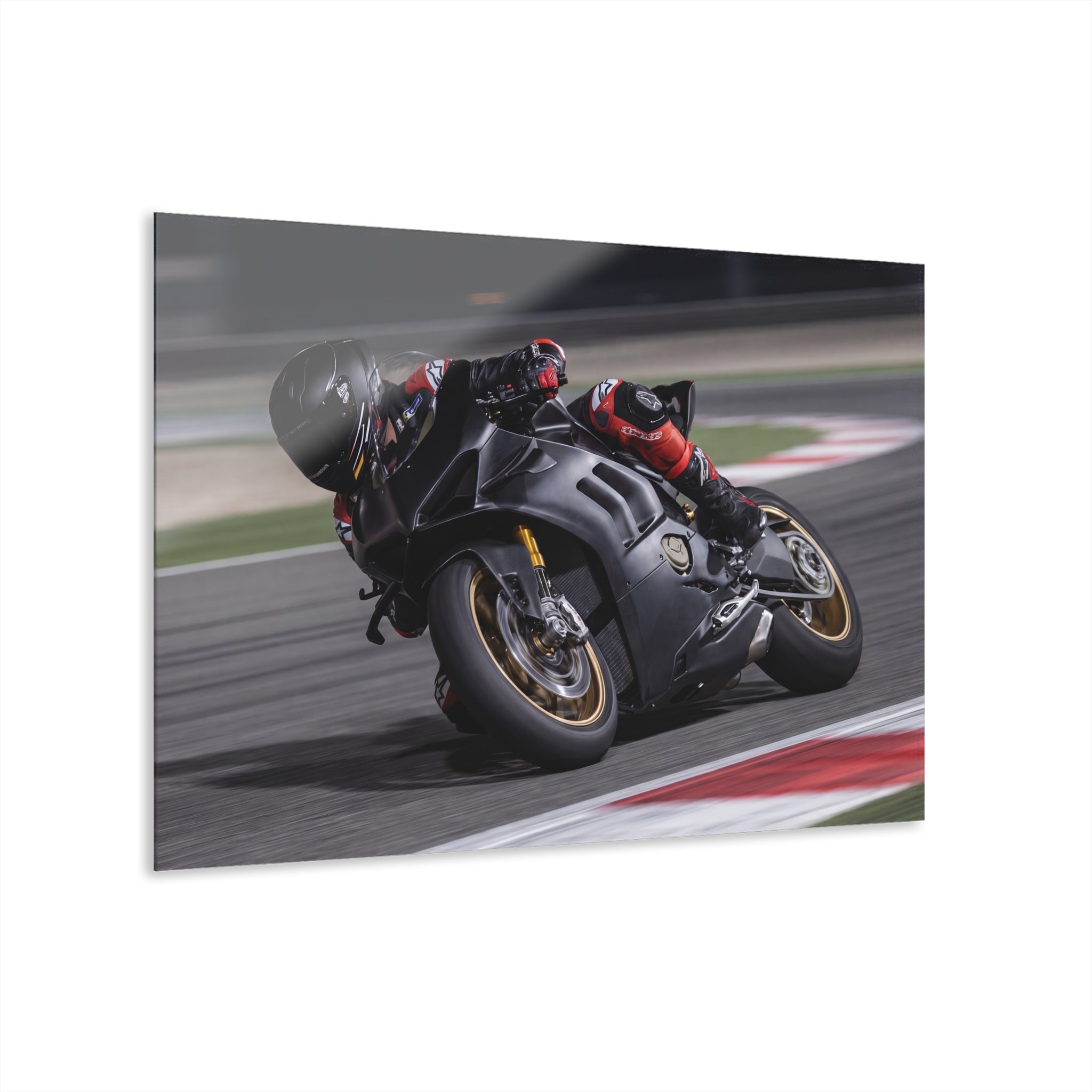 Moto Racer Action Acrylic Print (French Cleat Hanging)