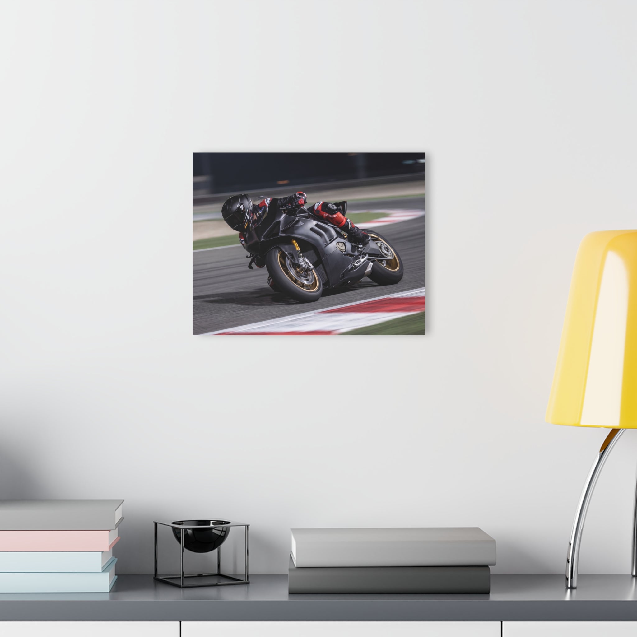 Moto Racer Action Acrylic Print (French Cleat Hanging)