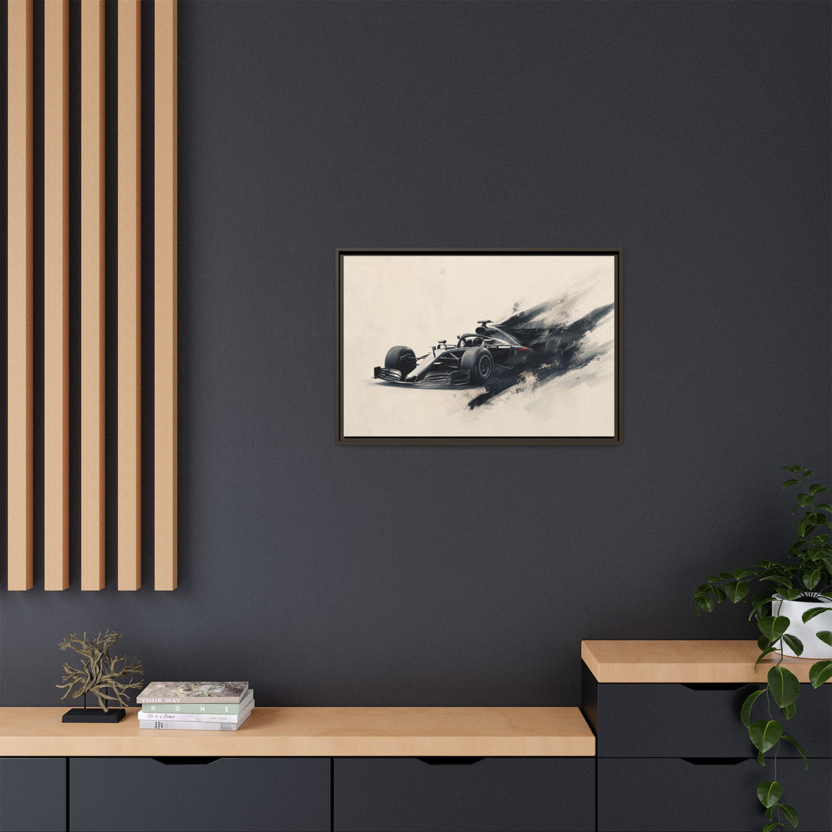 Formula One Race Car Canvas Print — Framed Matte Motorsport Wall Art