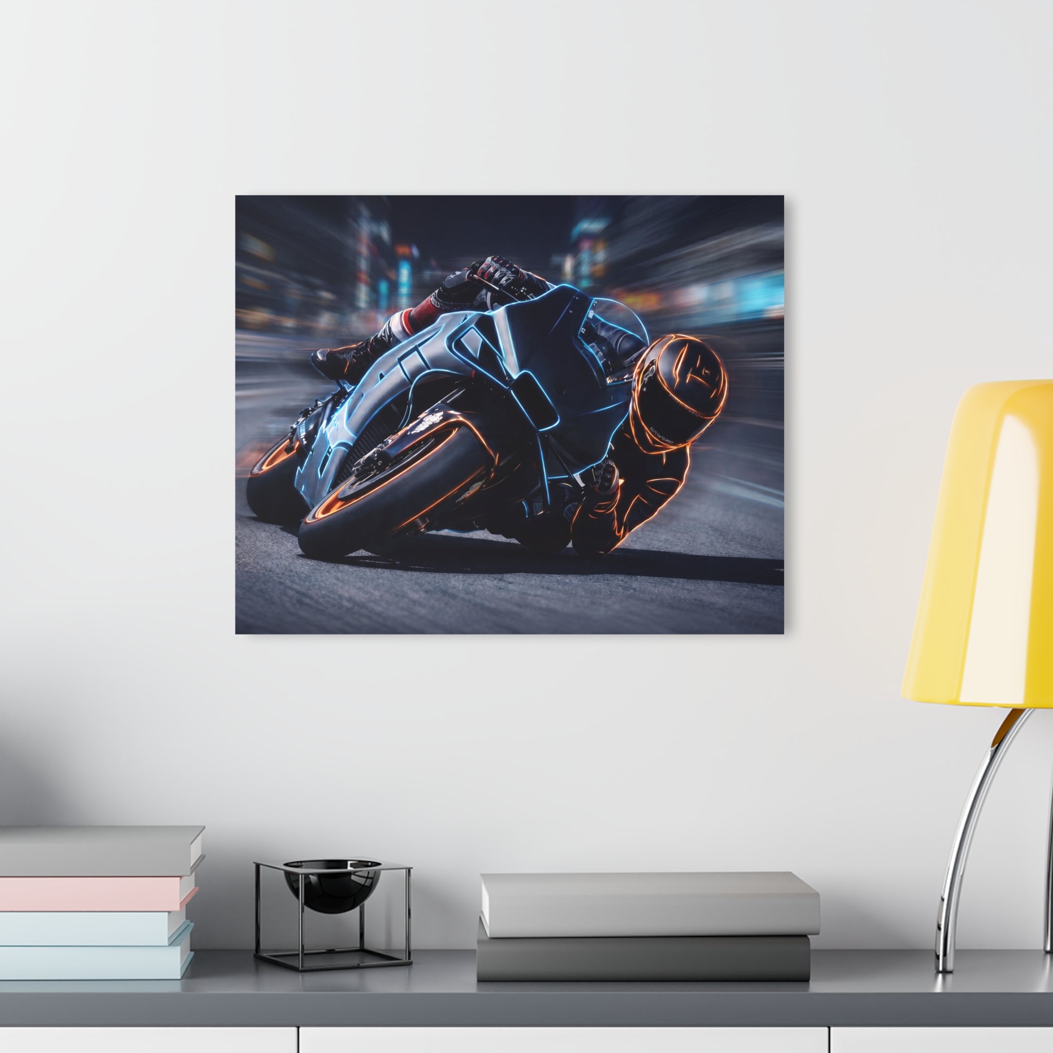 Neon Racing Wall Art Acrylic Print - (French Cleat)