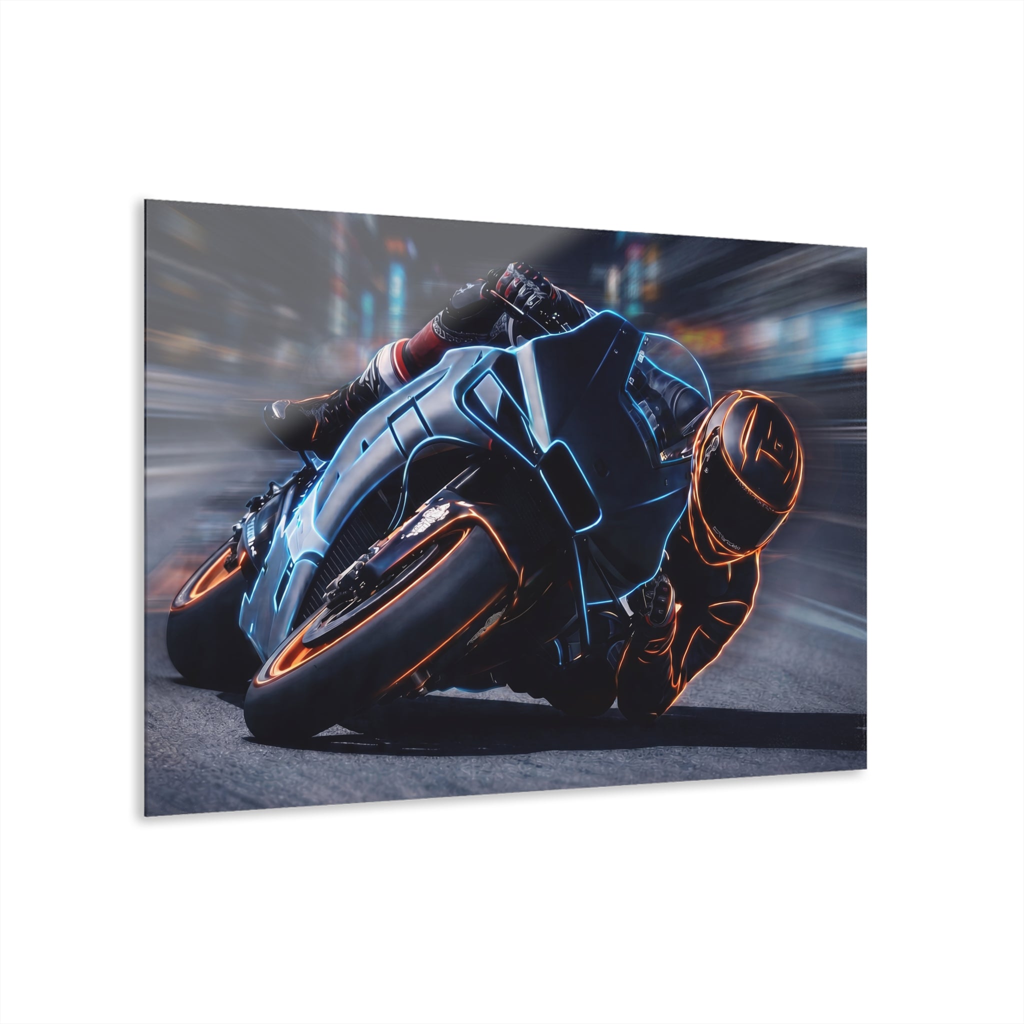Neon Racing Wall Art Acrylic Print - (French Cleat)