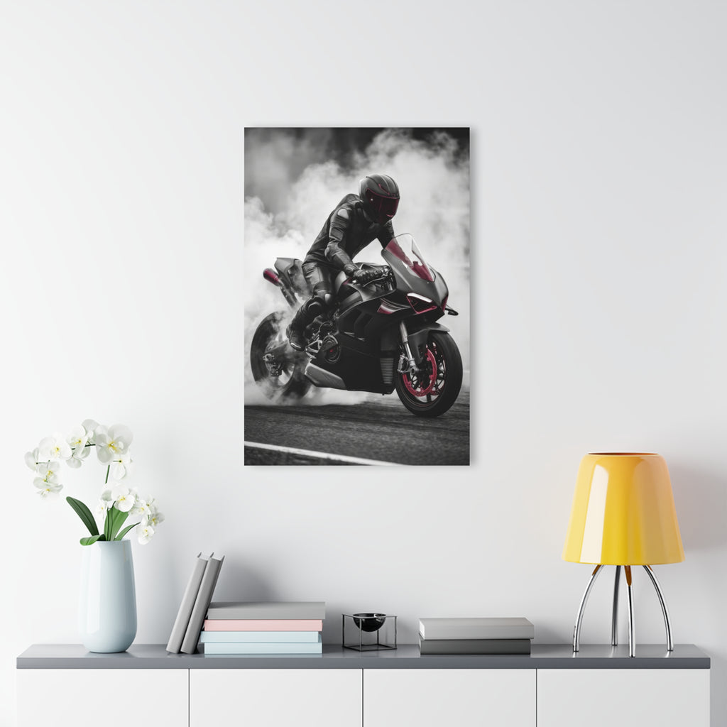 Sport Bike Acrylic Print — Motorcycle Burnout Wall Art (French Cleat Hanging)