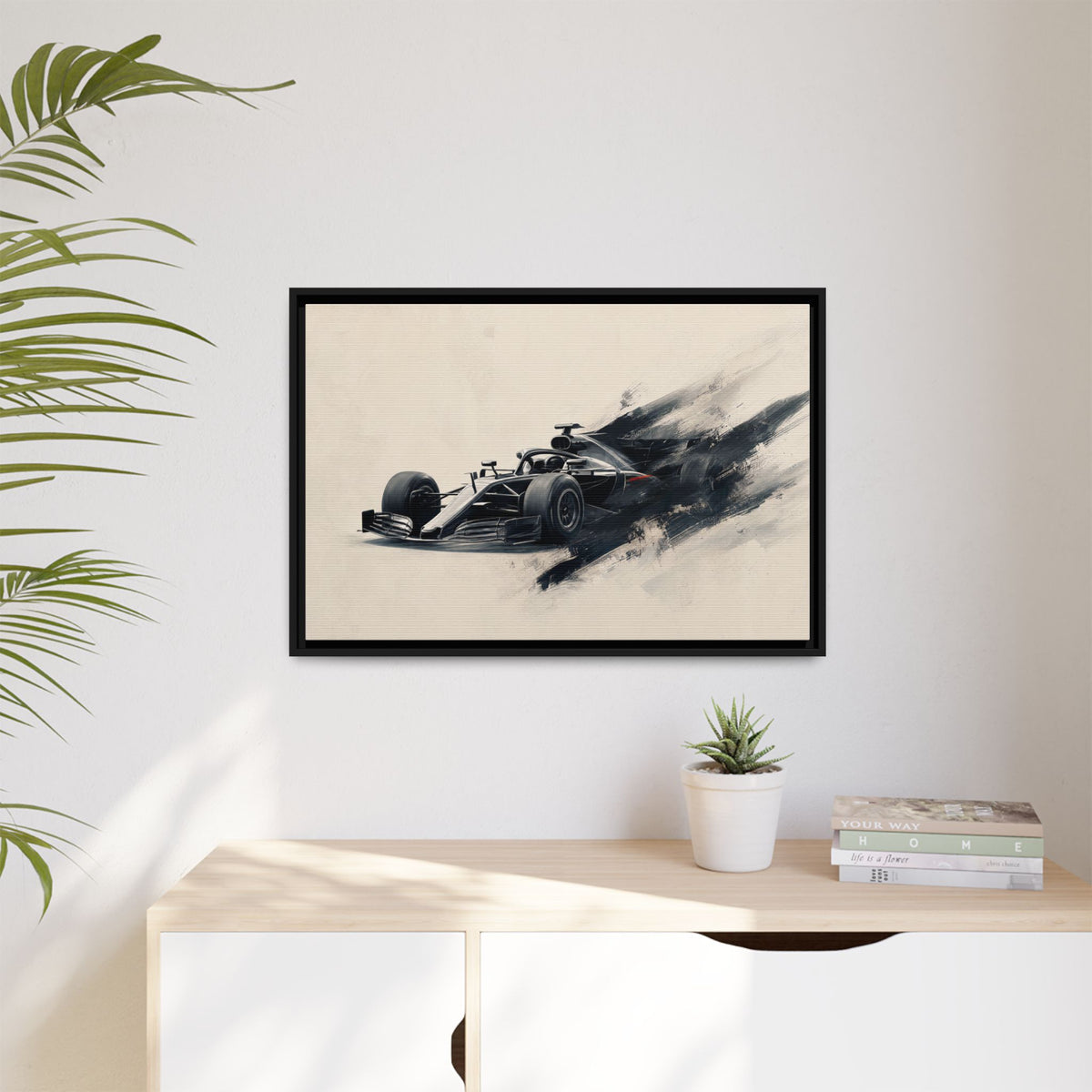 Formula One Race Car Canvas Print — Framed Matte Motorsport Wall Art