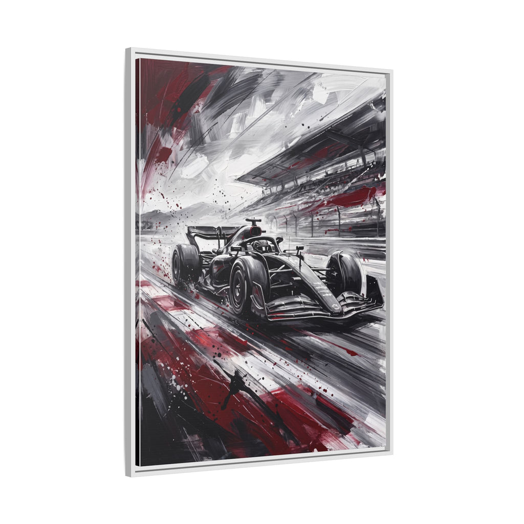 Racing Formula One Car Matte Canvas Framed Print