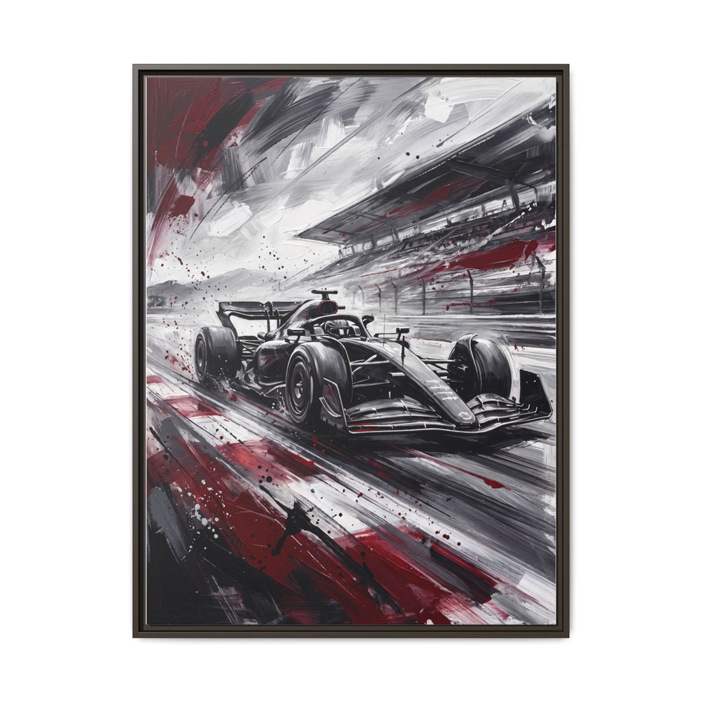 Racing Formula One Car Matte Canvas Framed Print