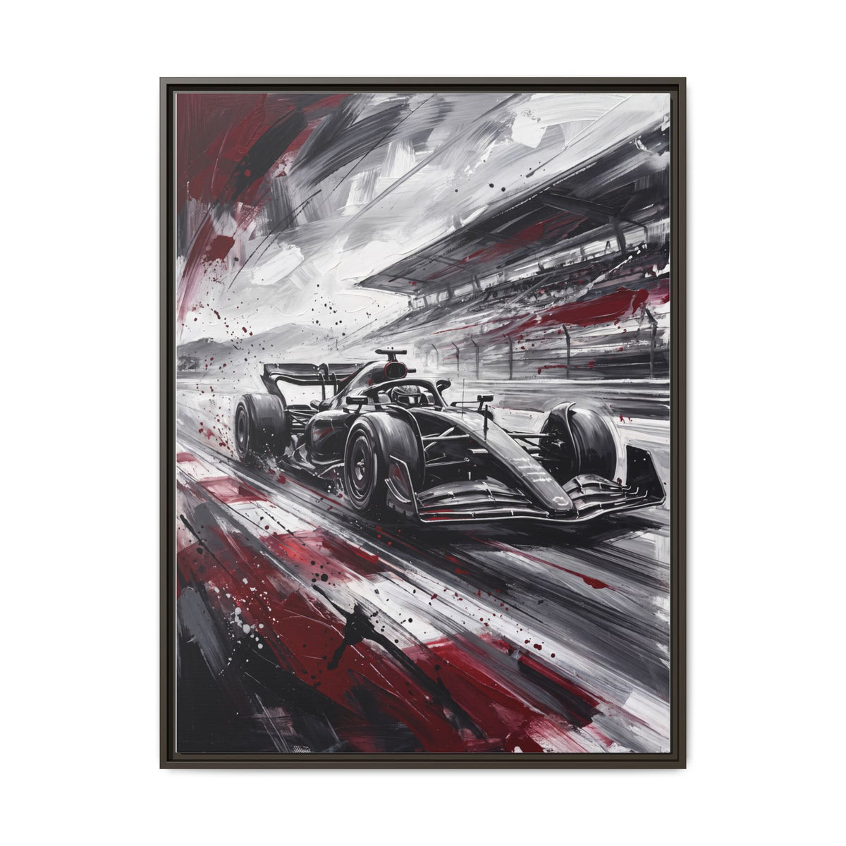 Racing Formula One Car Matte Canvas Framed Print