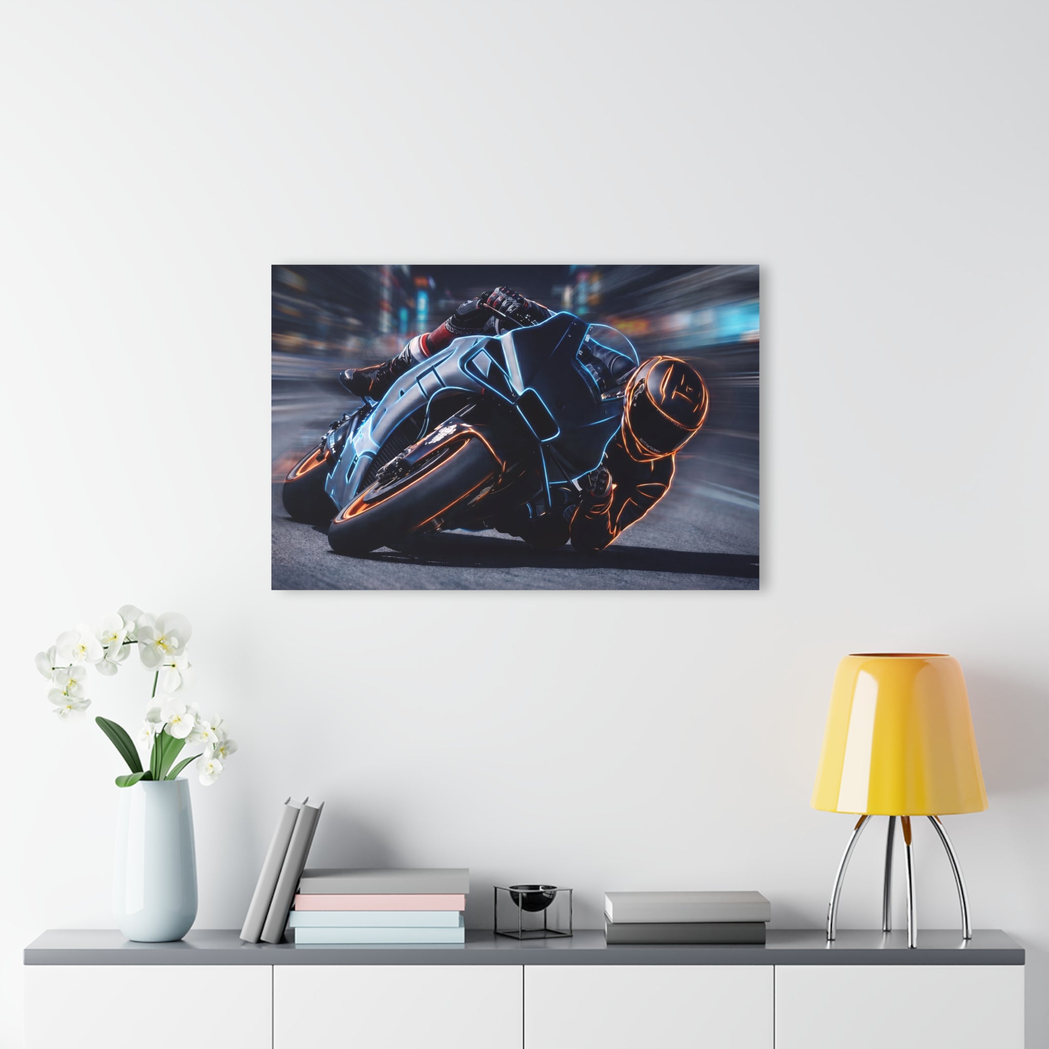 Neon Racing Wall Art Acrylic Print - (French Cleat)