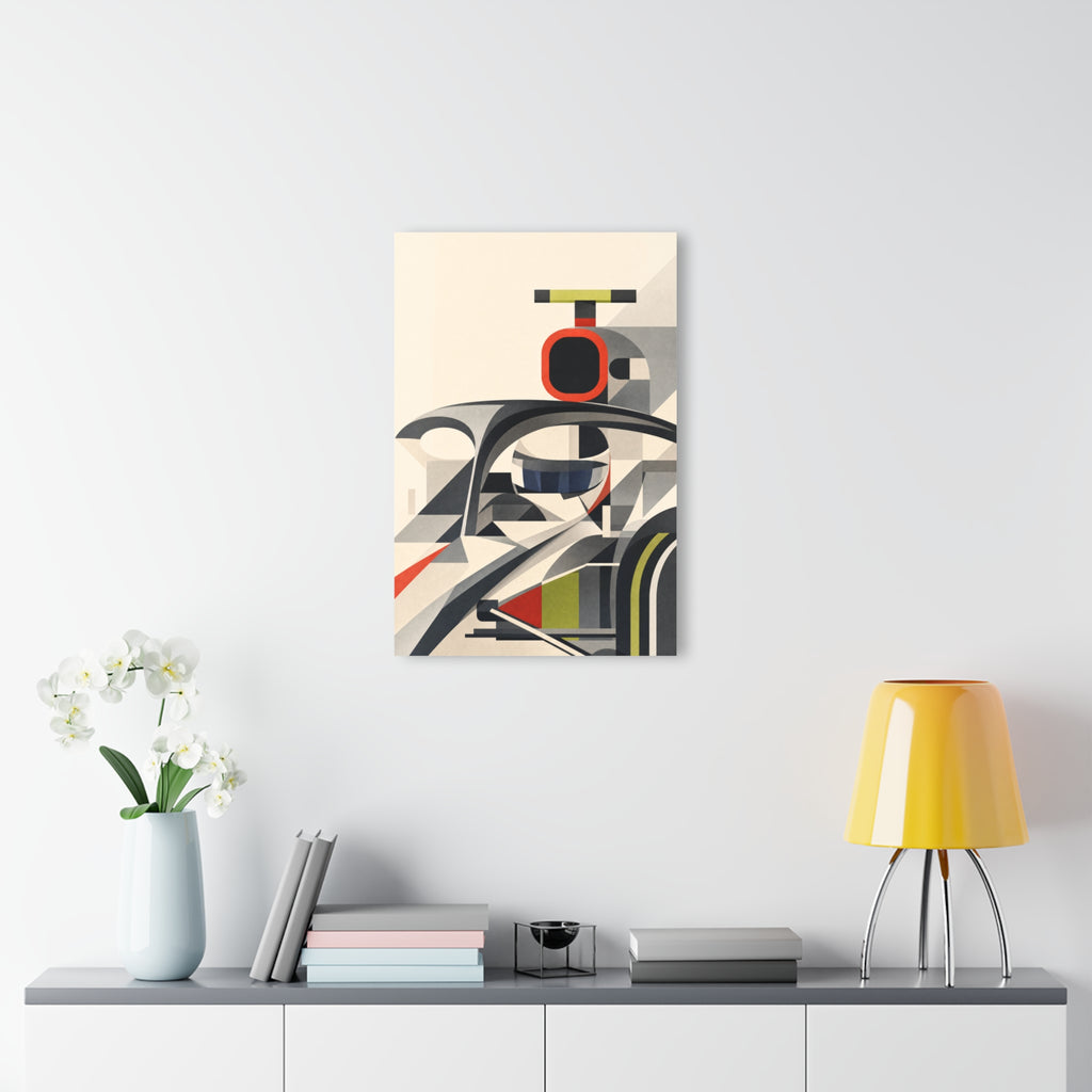 Modern F1 Car Acrylic Print — Geometric Motorsport Wall Art (French Cleat)