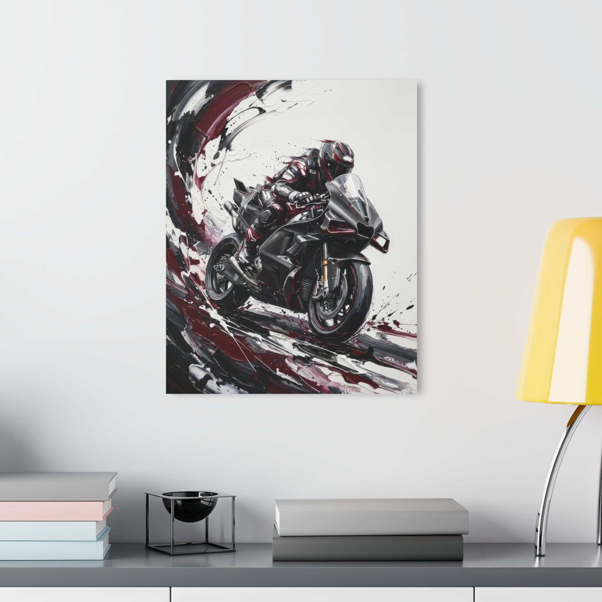 Sportbike Acrylic Wall Art — Abstract Motorcycle Print (French Cleat Hanging)