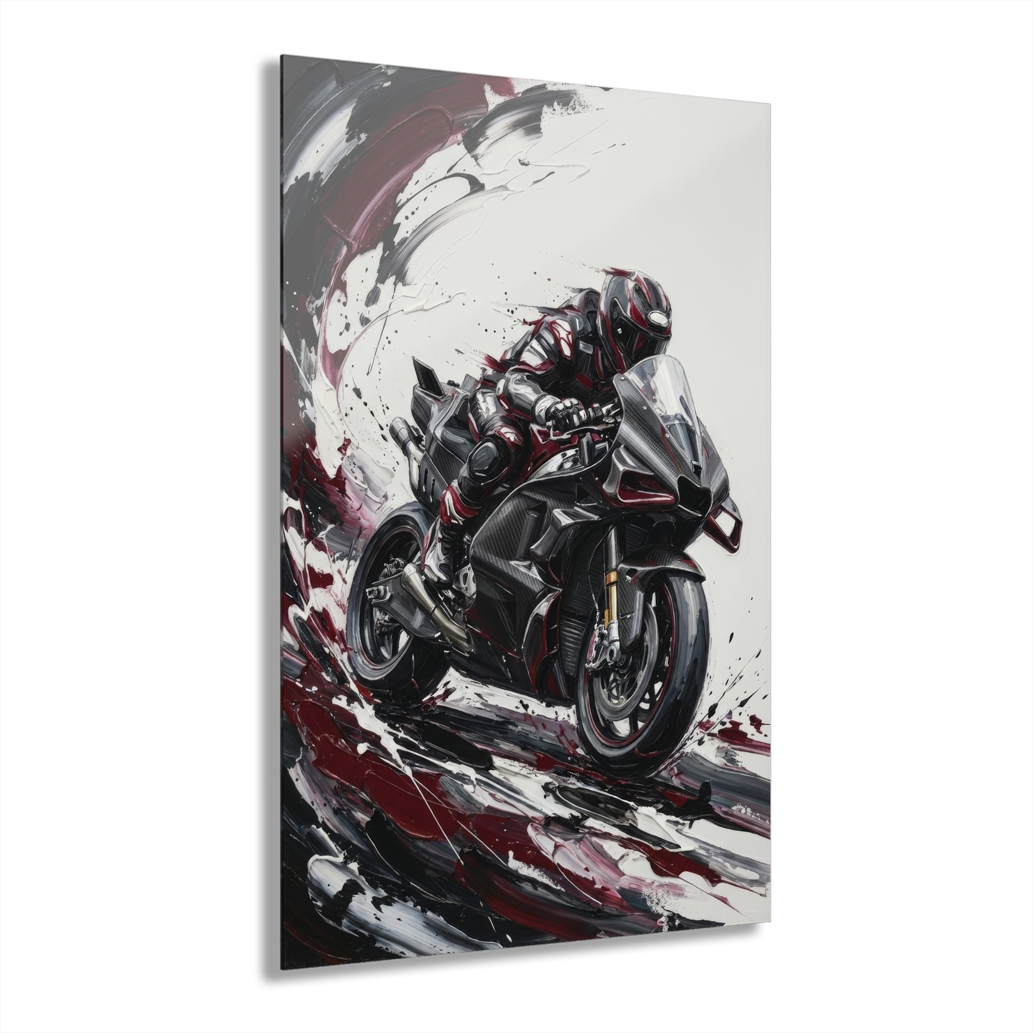 Sportbike Acrylic Wall Art — Abstract Motorcycle Print (French Cleat Hanging)