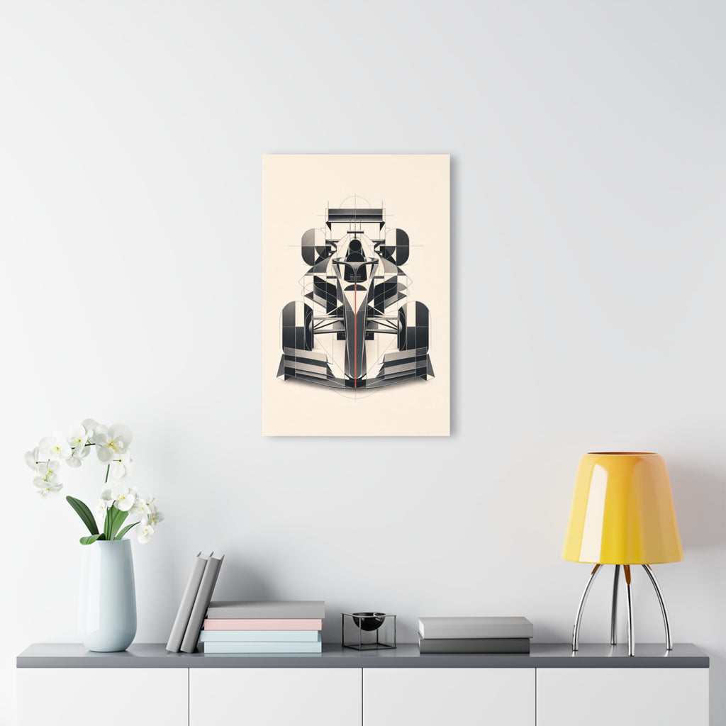 Acrylic Print — Geometric F1 Car Art (French Cleat Hanging)