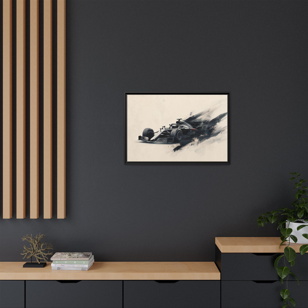 Formula One Race Car Canvas Print — Framed Matte Motorsport Wall Art