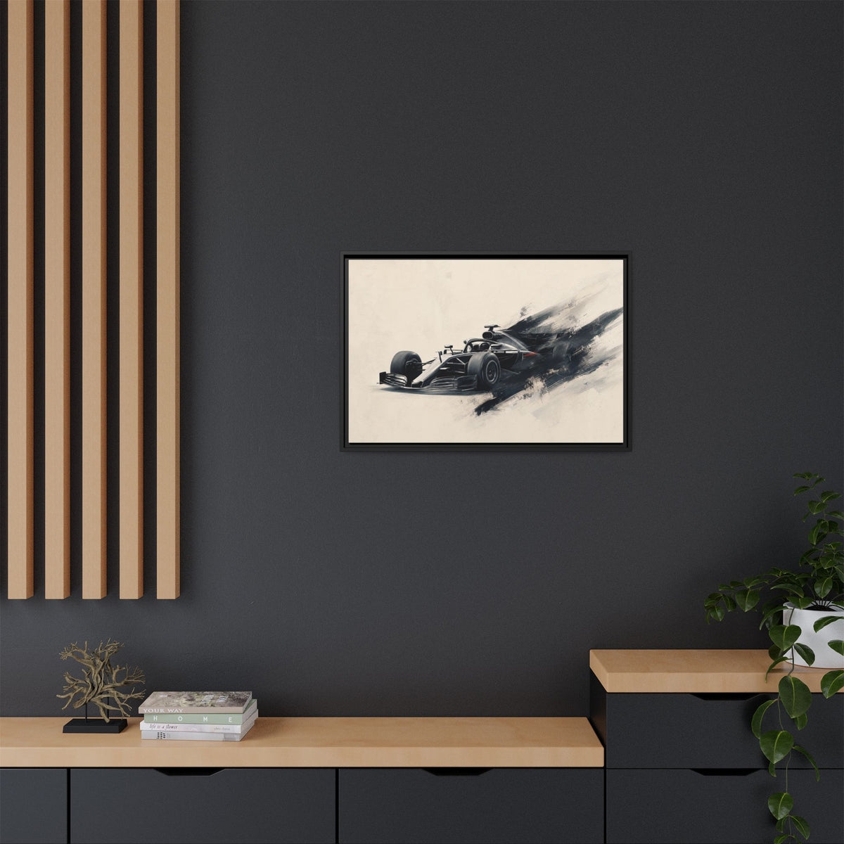 Formula One Race Car Canvas Print — Framed Matte Motorsport Wall Art