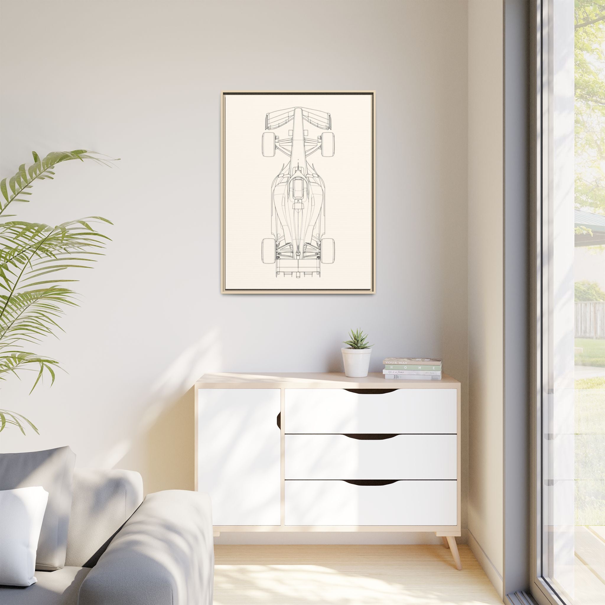 The Apex Machine — Top View (Framed Canvas Print)