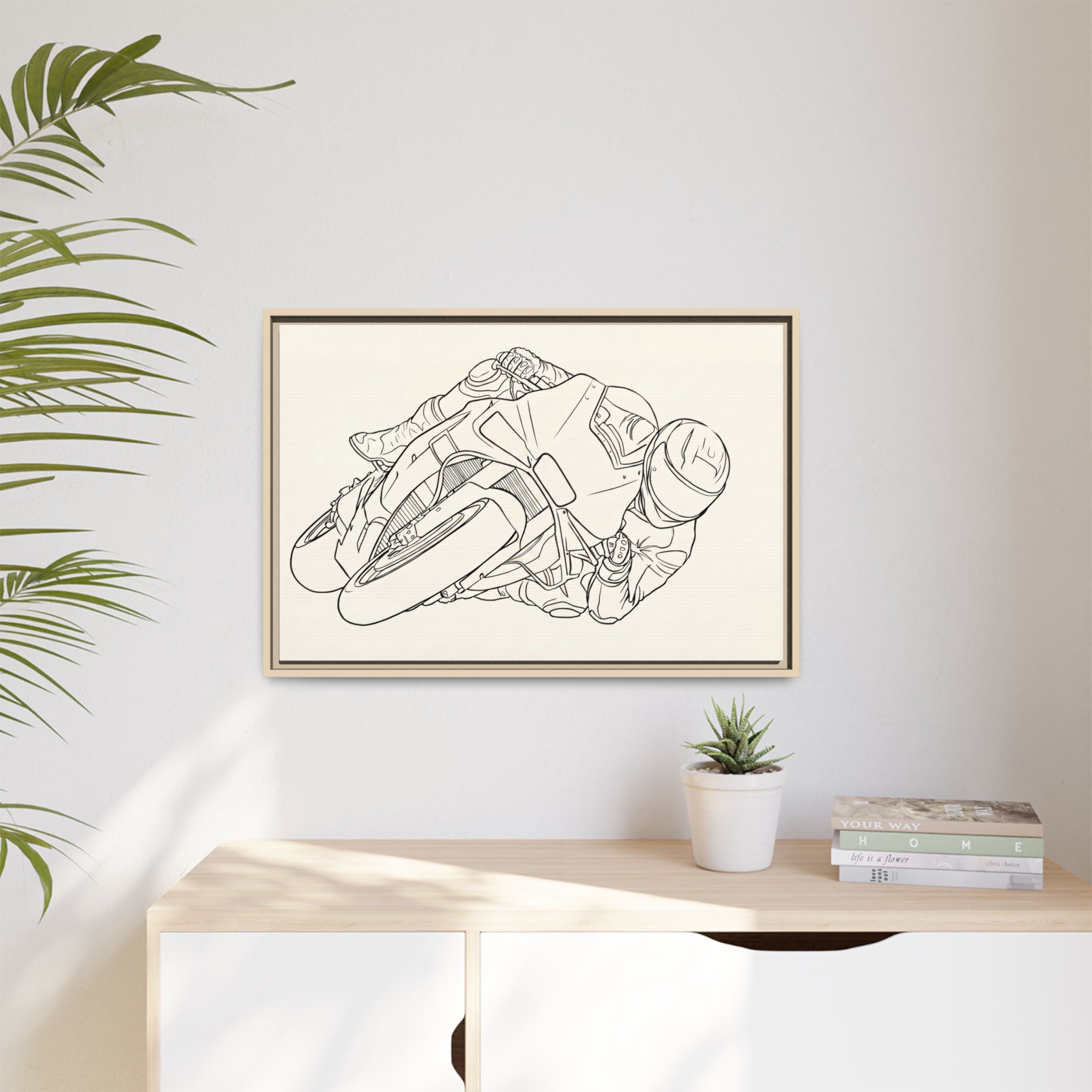 Full Lean Line Art - Matte Canvas (Framed)