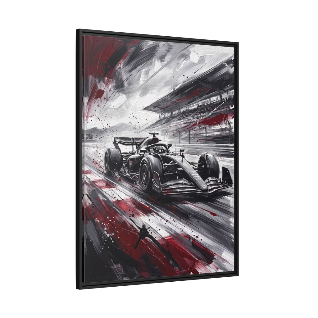 Racing Formula One Car Matte Canvas Framed Print